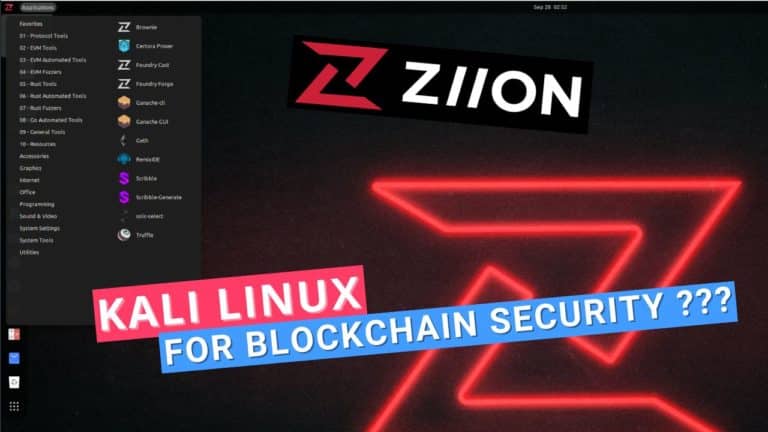 ziion halborn kali linux blockchain security ethereum solana algorand near rust go evm solidity