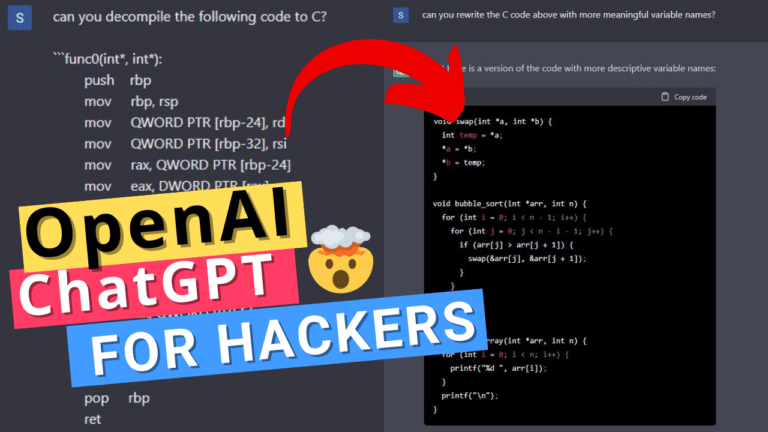 openai chatgpt gpt3.5 gpt4 gpt3 hacking cybersecurity pentesting audit reversing