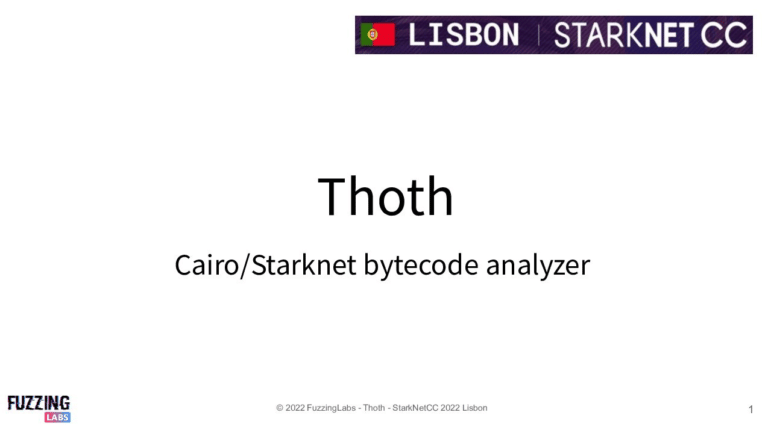 cairo starknet starkware cairo-lang reversing disassembly decompilation analysis voyager reverse engineering thoth starknetcc