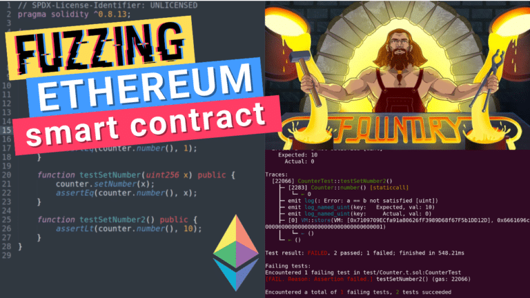 ethereum evm slither mythril echidna fuzzing audit solidity security vulnerability ETH result foundry forge test